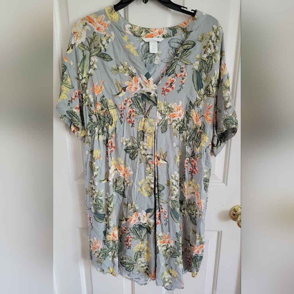H&M Green Floral Maternity Midi Dress